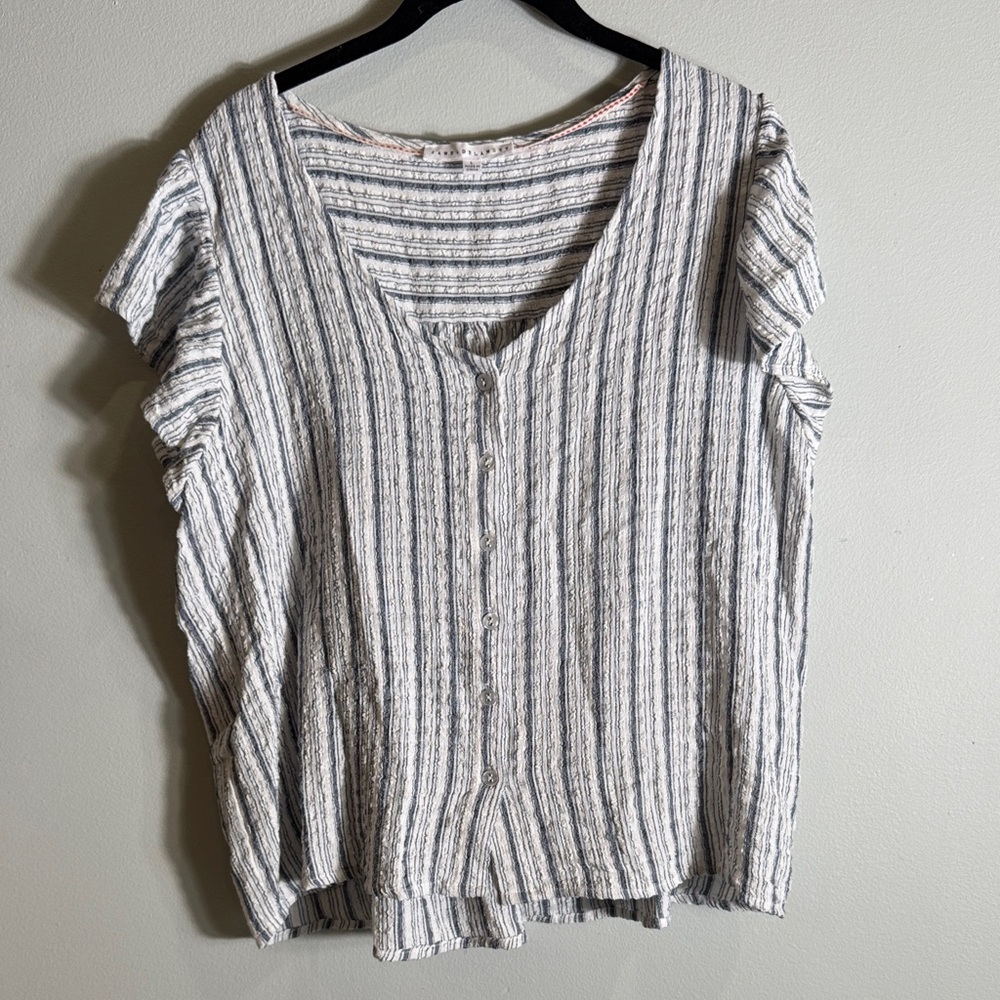 Casual Striped V-Neck Blouse
